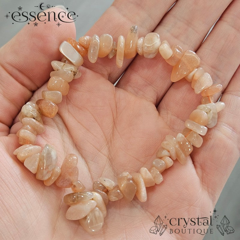 Peach moonstone Chip Bracelets