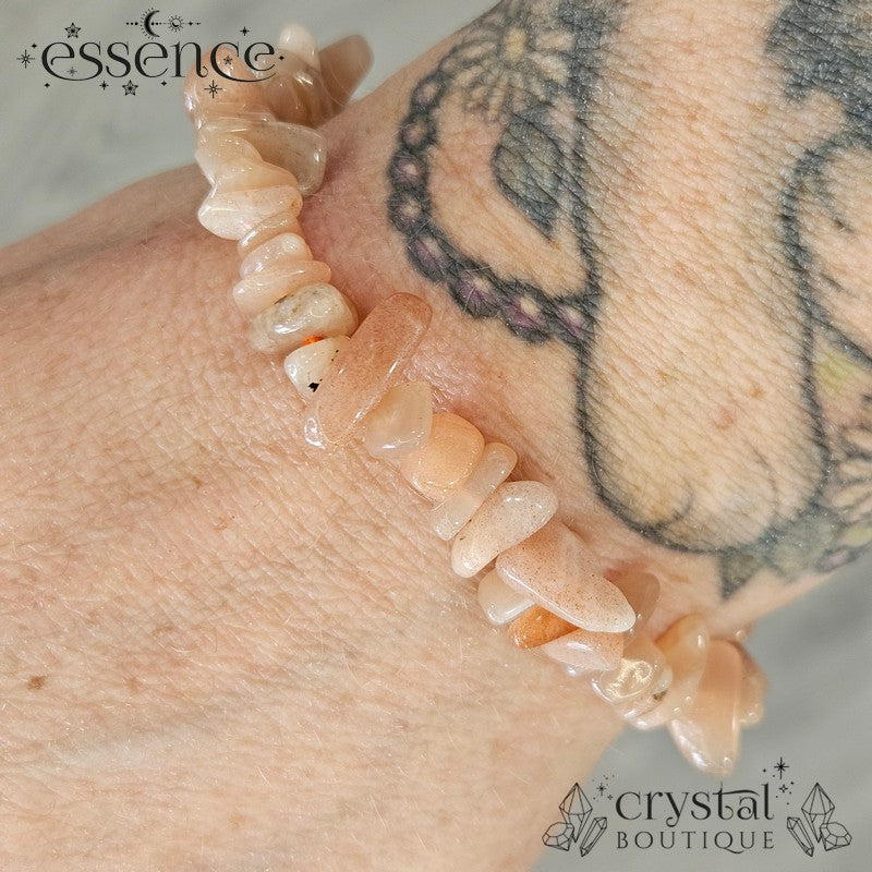 Peach moonstone Chip Bracelets