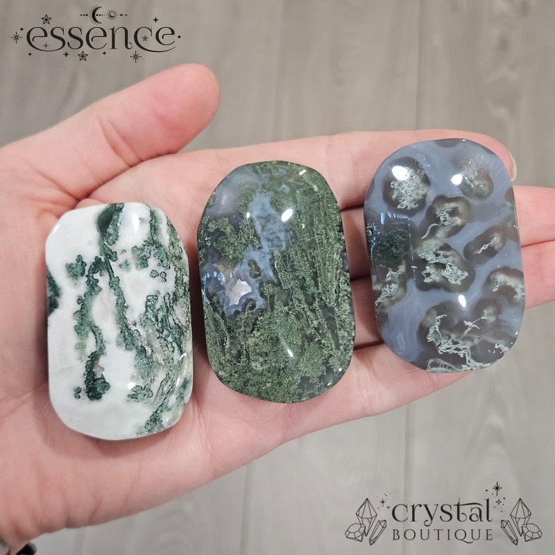 Moss Agate Palm Stones