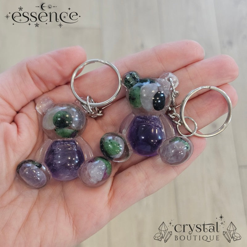 Boo Bear – Witch’s Cauldron Crystal Resin Bear Keyring