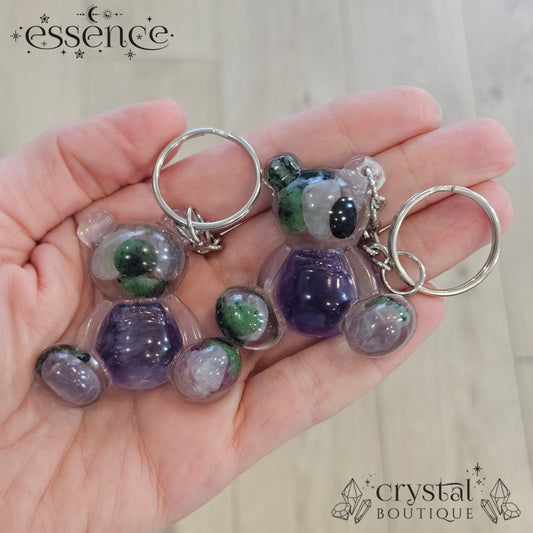 Boo Bear – Witch’s Cauldron Crystal Resin Bear Keyring