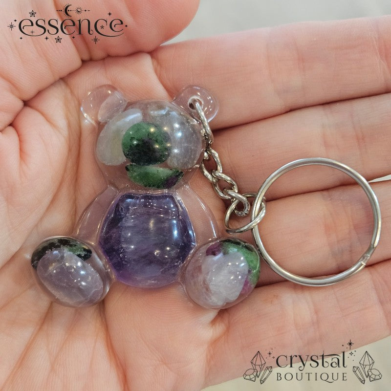 Boo Bear – Witch’s Cauldron Crystal Resin Bear Keyring