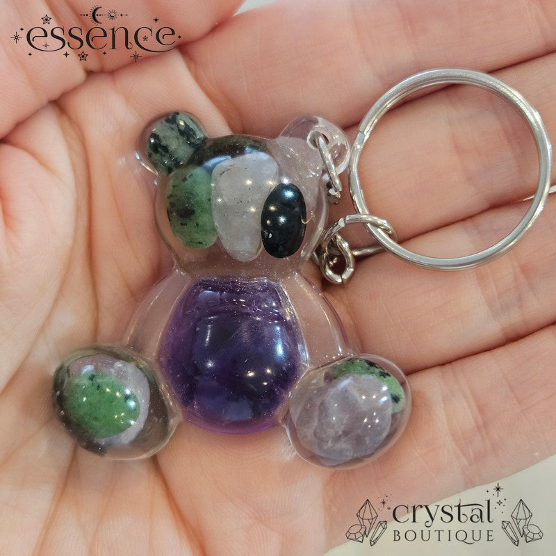 Boo Bear – Witch’s Cauldron Crystal Resin Bear Keyring