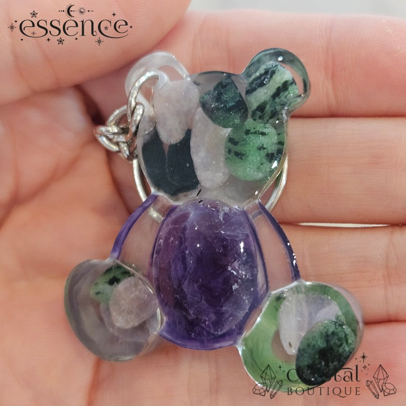 Boo Bear – Witch’s Cauldron Crystal Resin Bear Keyring