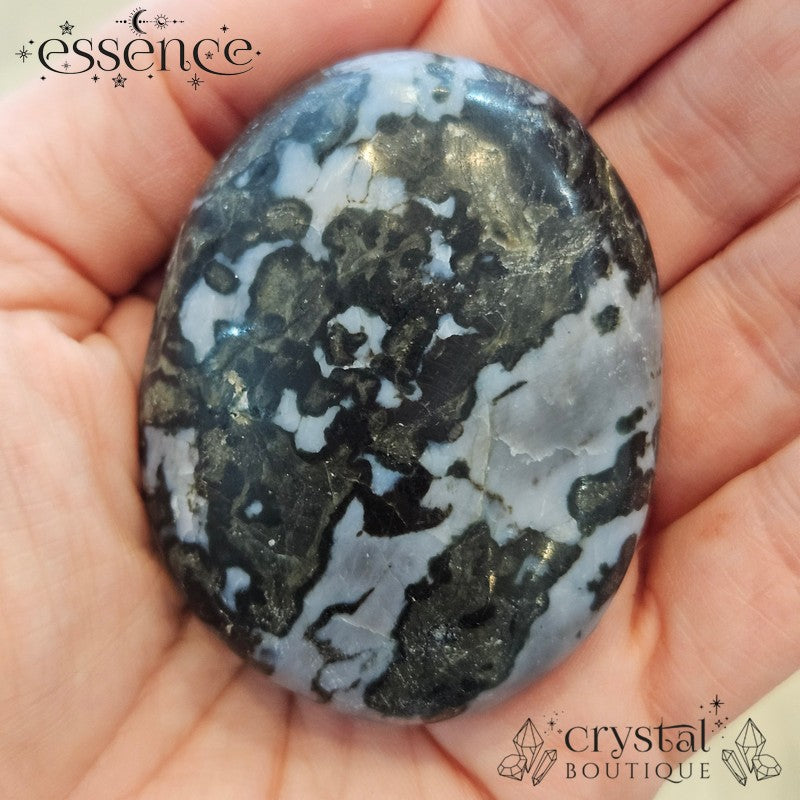 Mystic Merlinite Palm Stones (indigo Gabbro)