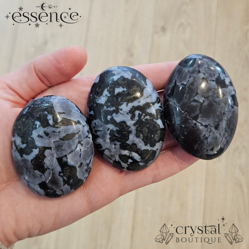 Mystic Merlinite Palm Stones (indigo Gabbro)