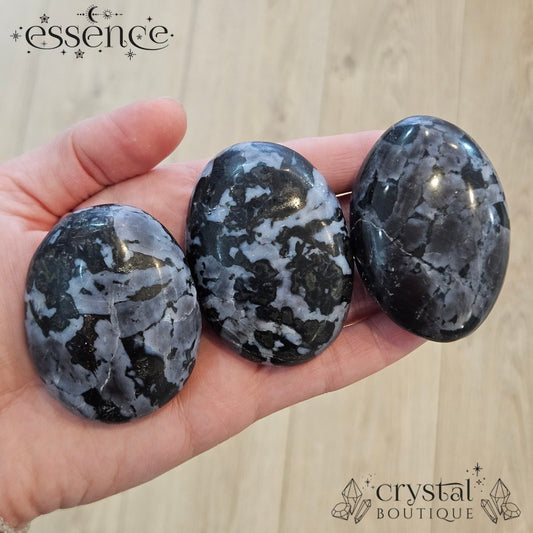 Mystic Merlinite Palm Stones (indigo Gabbro)