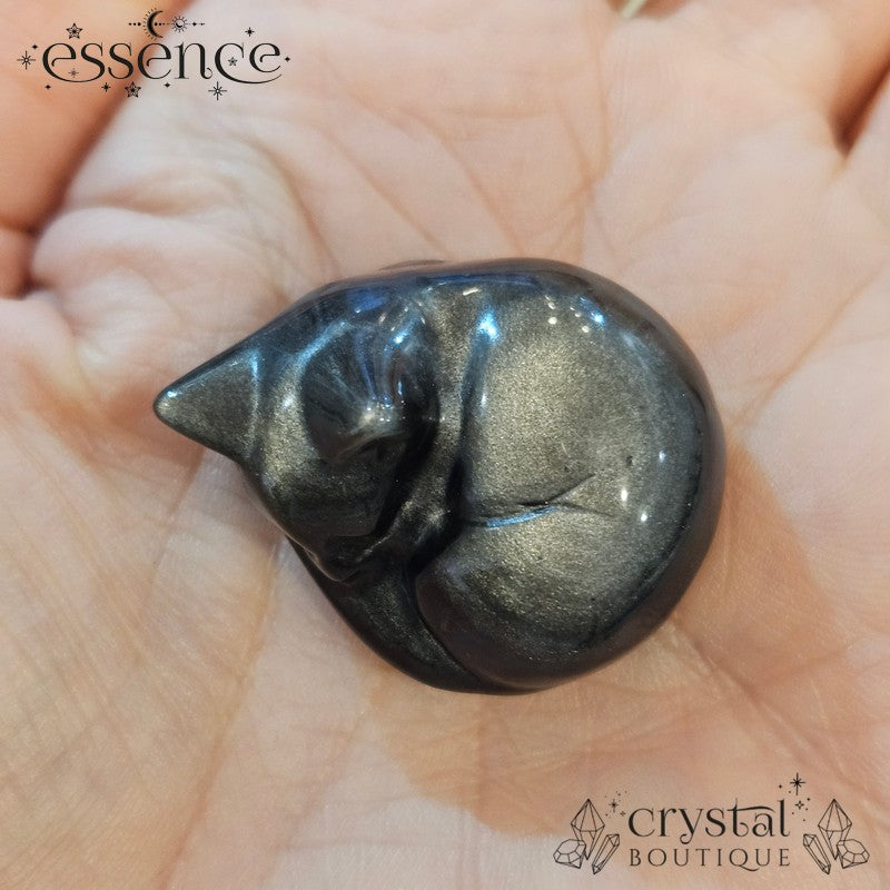 Silver Sheen Obsidian Cats