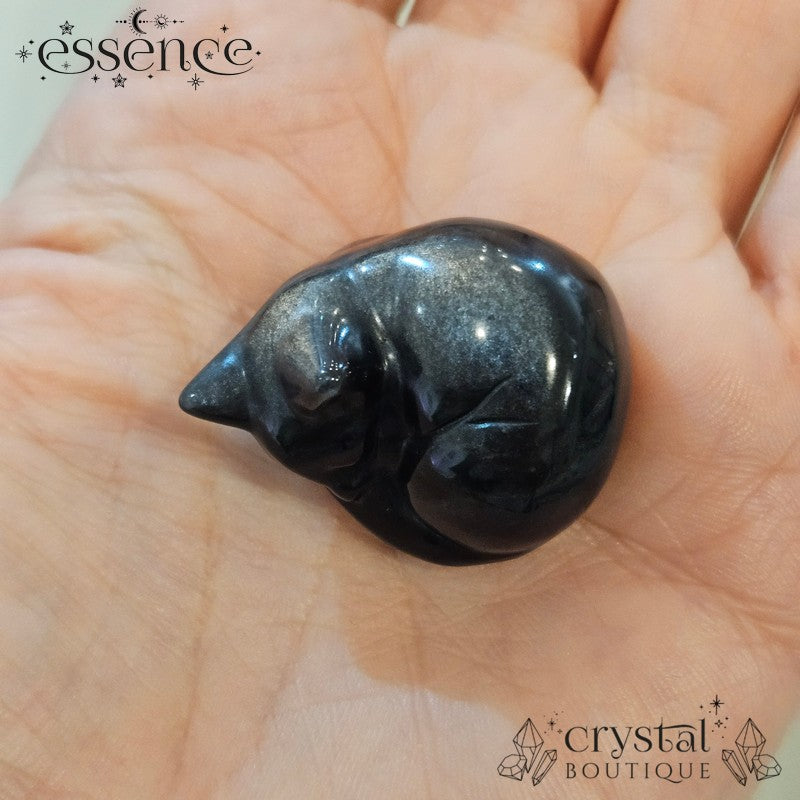 Silver Sheen Obsidian Cats