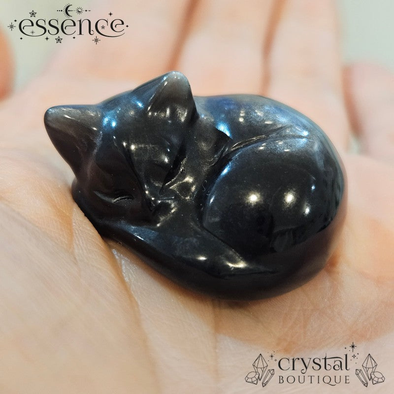 Silver Sheen Obsidian Cats