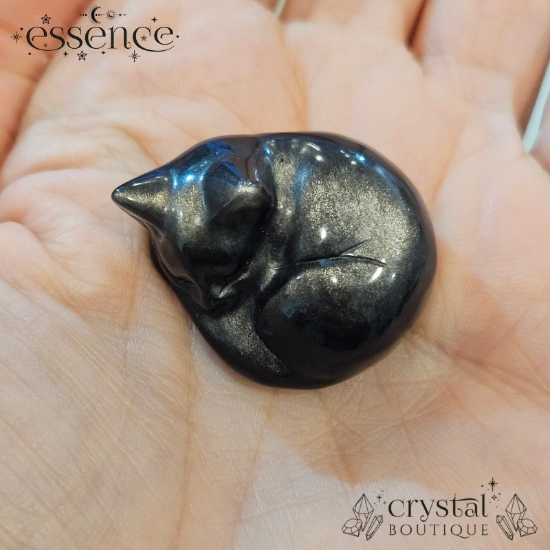 Silver Sheen Obsidian Cats