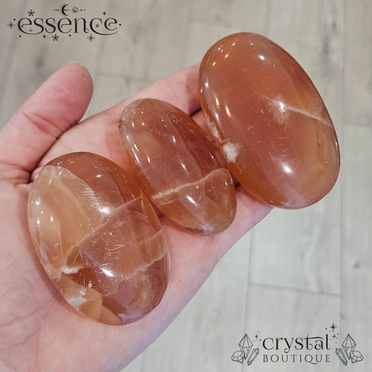 Honey Calcite Palm Stones
