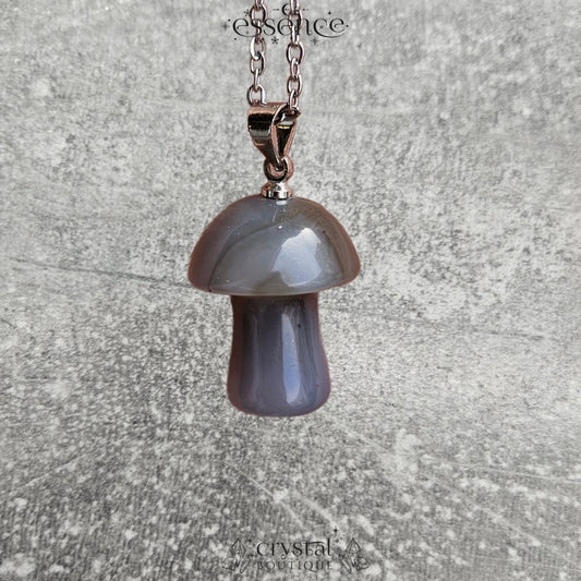 Blue Agate Mushroom Necklace