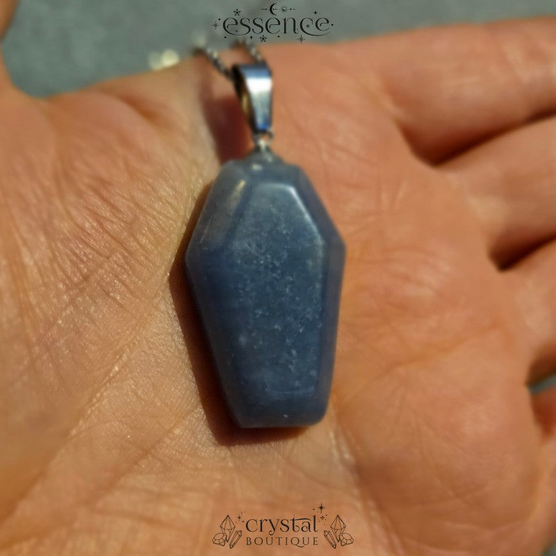 Blue Aventurine Coffin Necklace