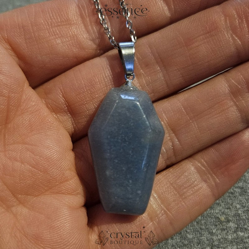 Blue Aventurine Coffin Necklace