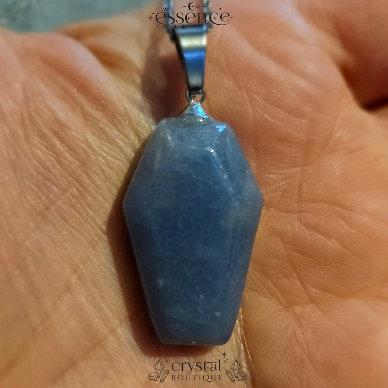 Blue Aventurine Coffin Necklace