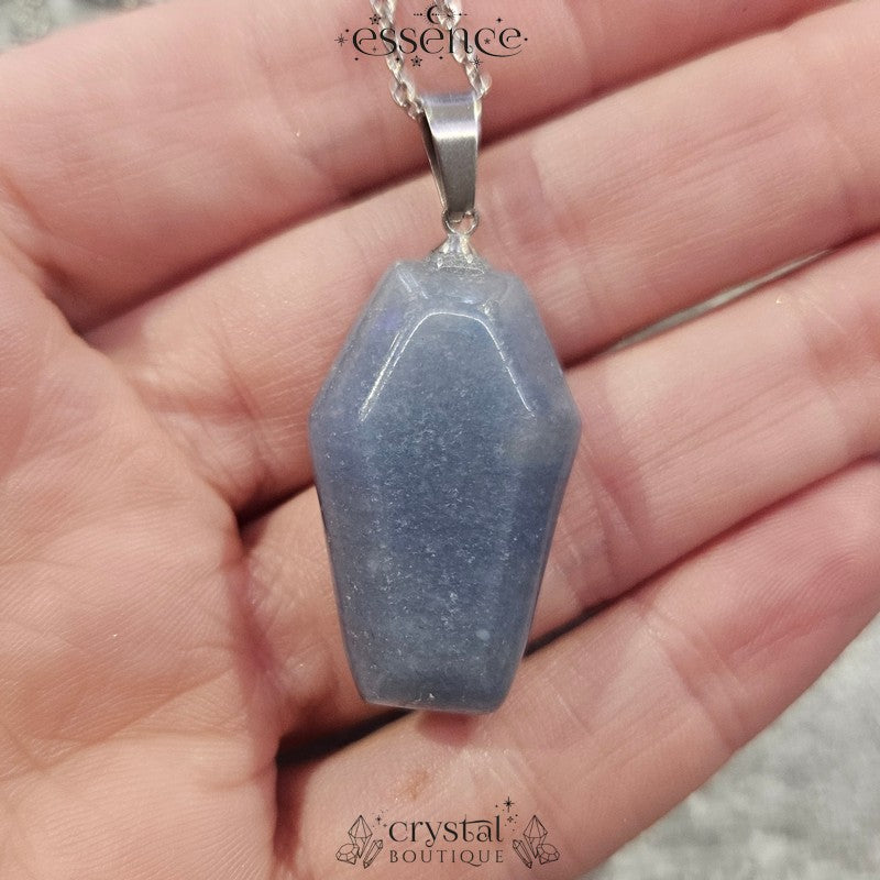 Blue Aventurine Coffin Necklace