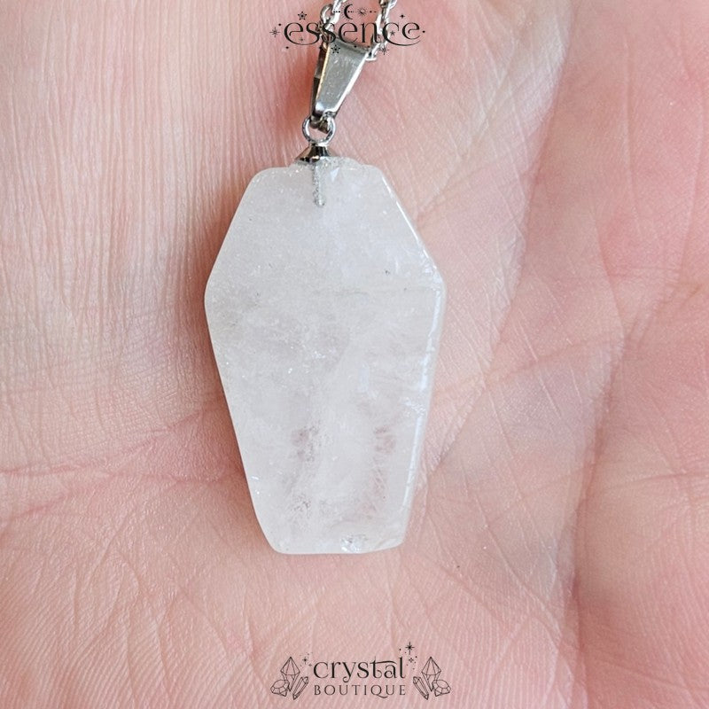 Clear Quartz Coffin Necklace