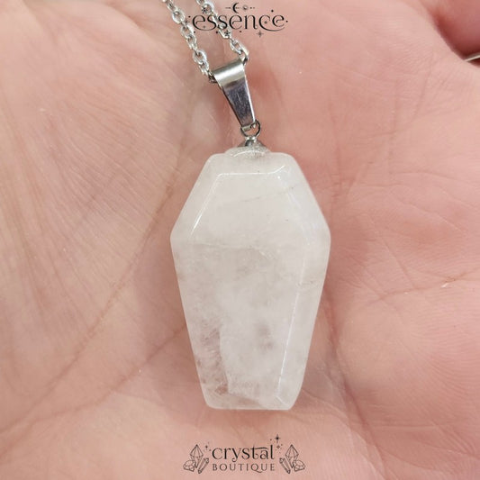 Clear Quartz Coffin Necklace