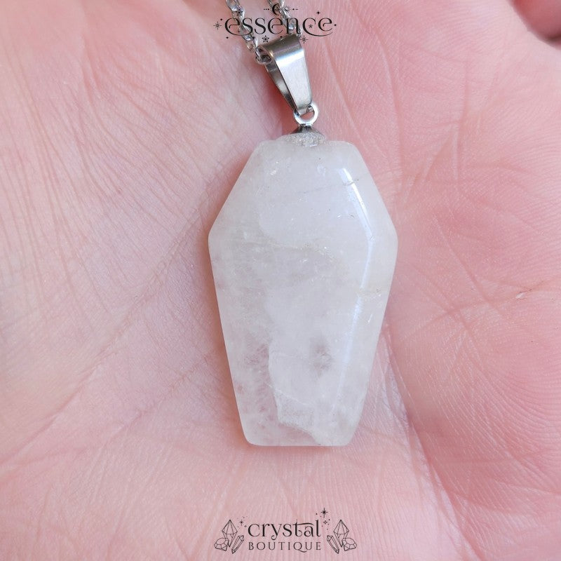 Clear Quartz Coffin Necklace