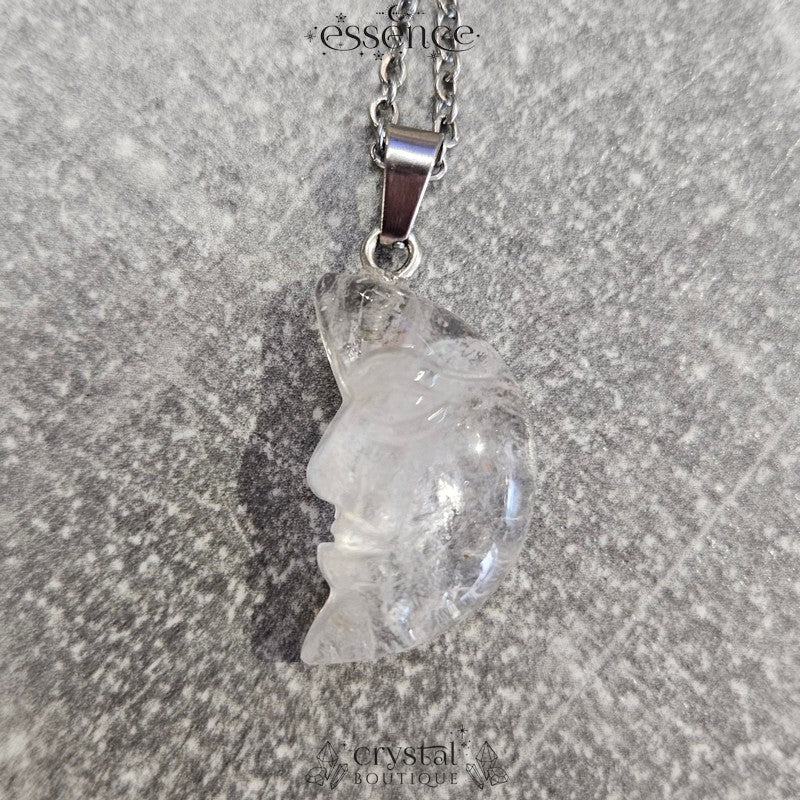 Clear Quartz Moon Necklace