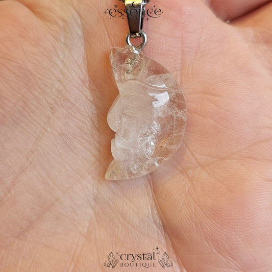 Clear Quartz Moon Necklace