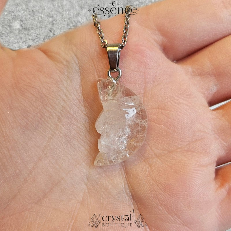 Clear Quartz Moon Necklace