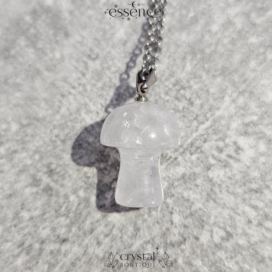 Clear Quartz Mushroom Necklace