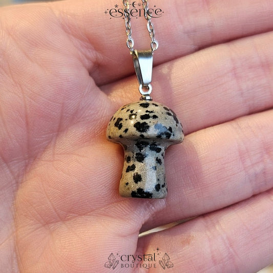 Dalmatian Jasper Mushroom Necklace