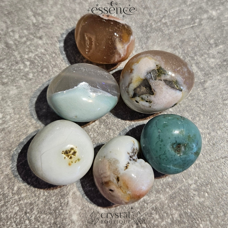 Green Flower Agate Pack Of 3