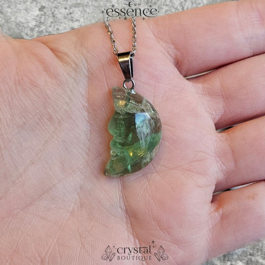 Green Fluorite Moon Necklace