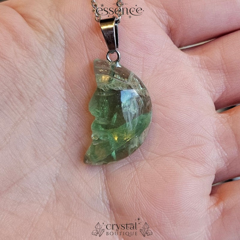 Green Fluorite Moon Necklace