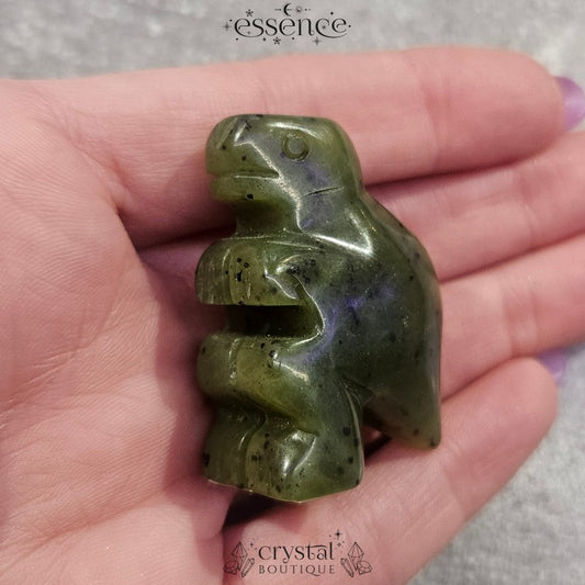 Green Nephrite Jade Cute Dinosaur