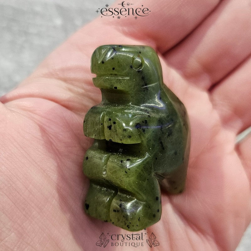 Green Nephrite Jade Cute Dinosaur