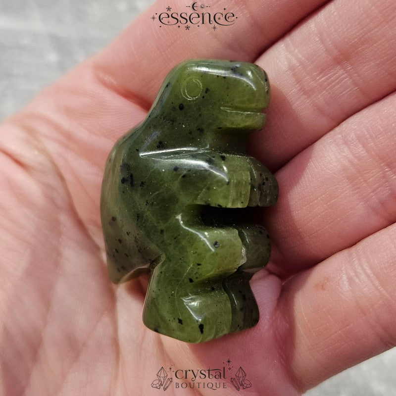 Green Nephrite Jade Cute Dinosaur