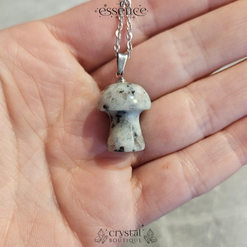 Kiwi Jasper Mushroom Necklace