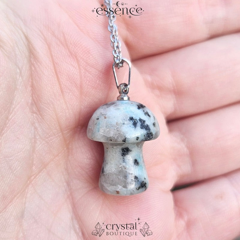 Kiwi Jasper Mushroom Necklace