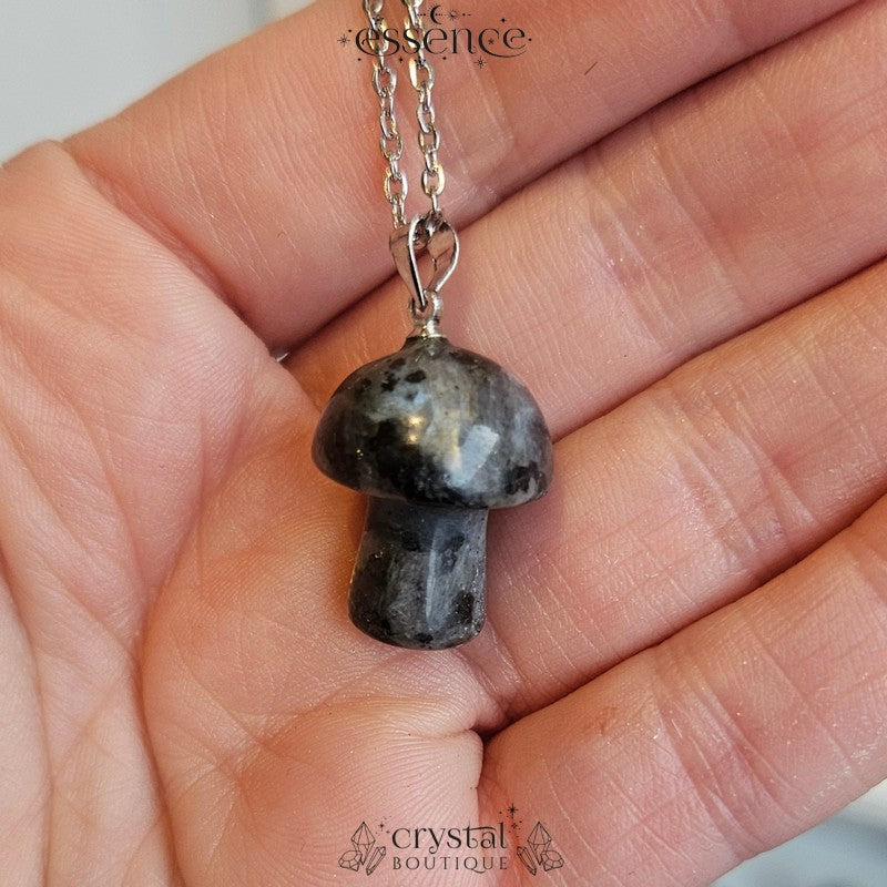 Larvikite Mushroom Necklace