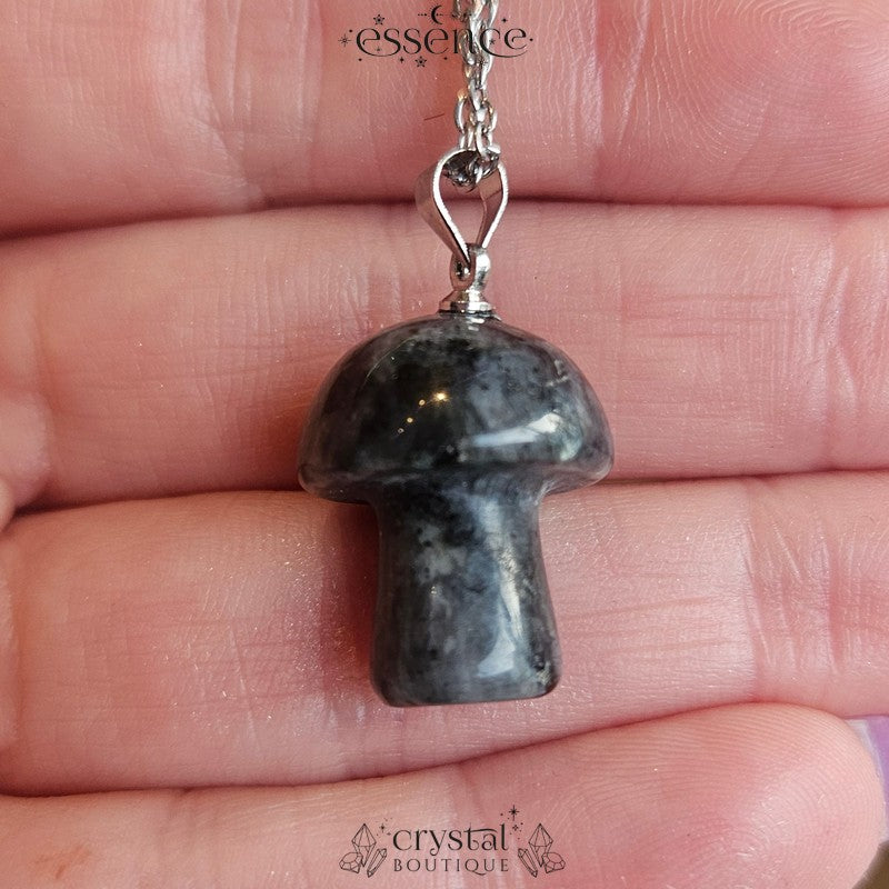 Larvikite Mushroom Necklace