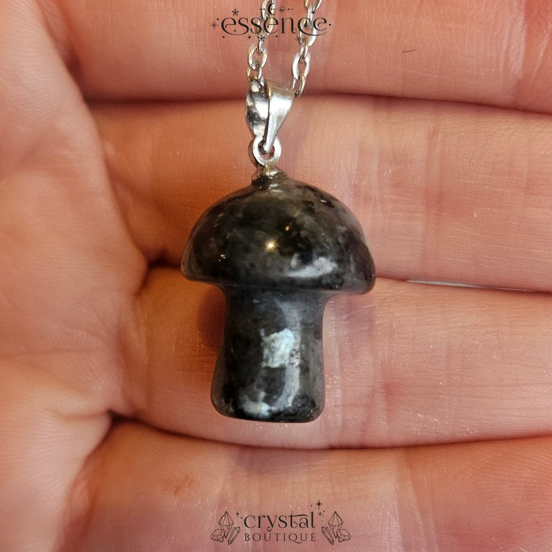 Larvikite Mushroom Necklace