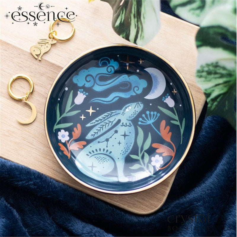 Midnight Hare Ceramic Trinket Dish