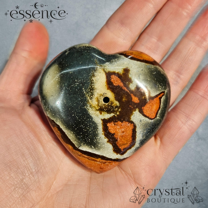 Polychrome Heart Incense Holder