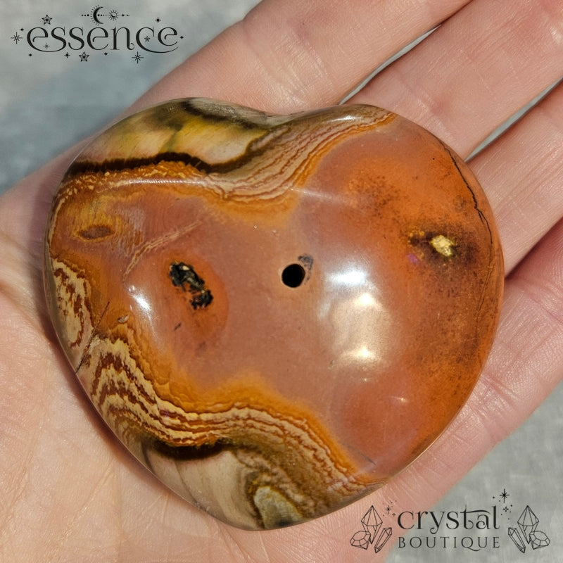 Polychrome Jasper Heart Shaped Incense Holder