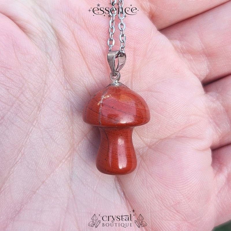 Red Jasper Mushroom Necklace