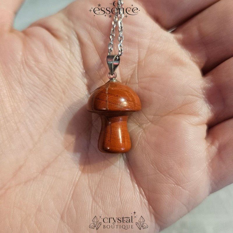 Red Jasper Mushroom Necklace