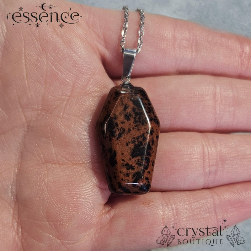 Red Obsidian Coffin Necklace