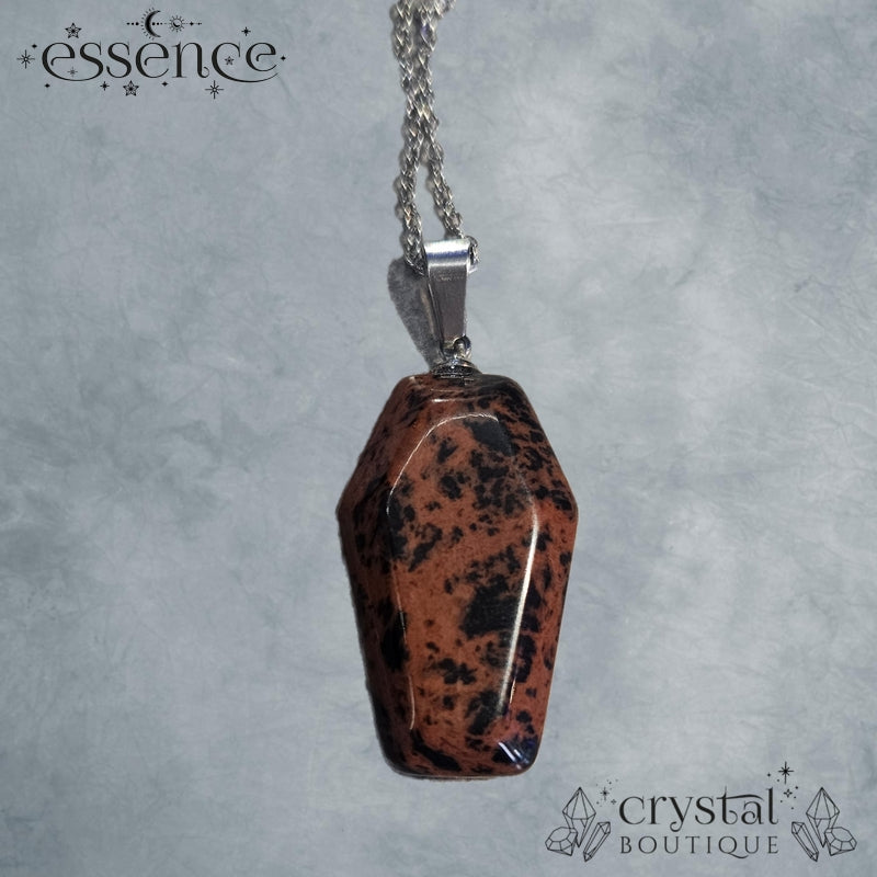 Red Obsidian Coffin Necklace