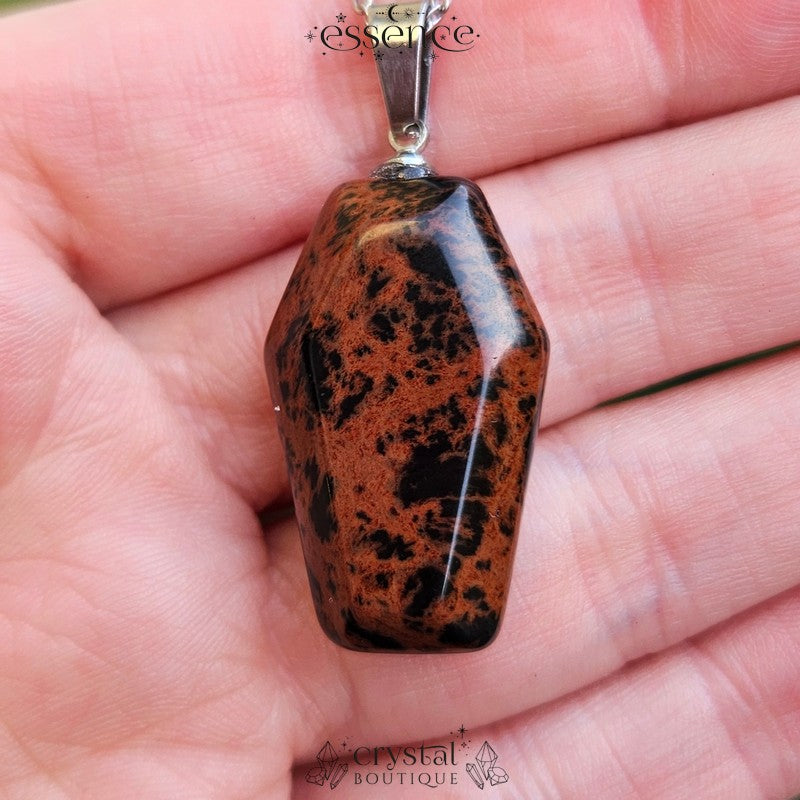 Red Obsidian Coffin Necklace