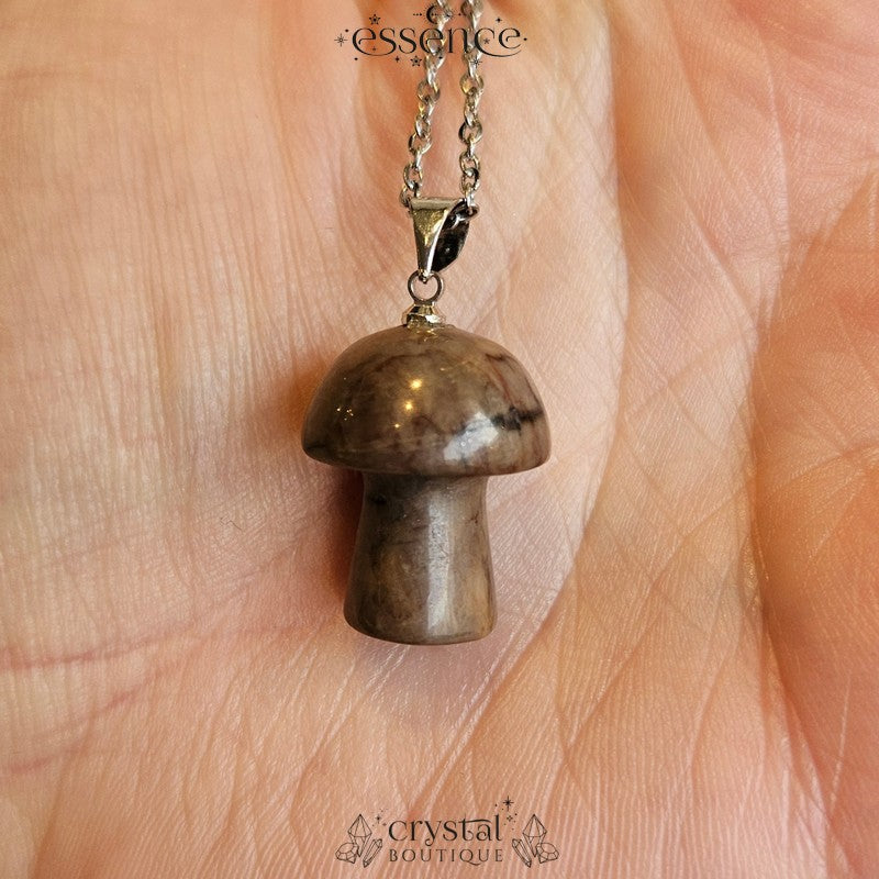 Rhodonite Mushroom Necklace