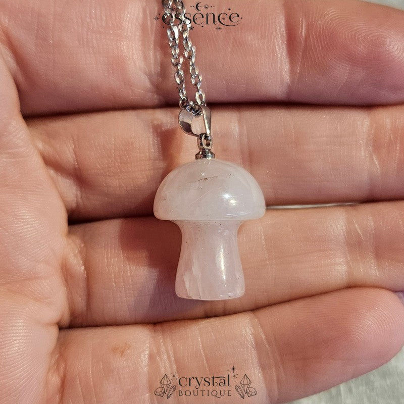 Rose Quartz Mushroom Necklace